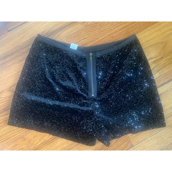 Mimi Chica velvet sequin hot shorts zipper stretchy velour sparkly party dressy - Picture 3 of 4